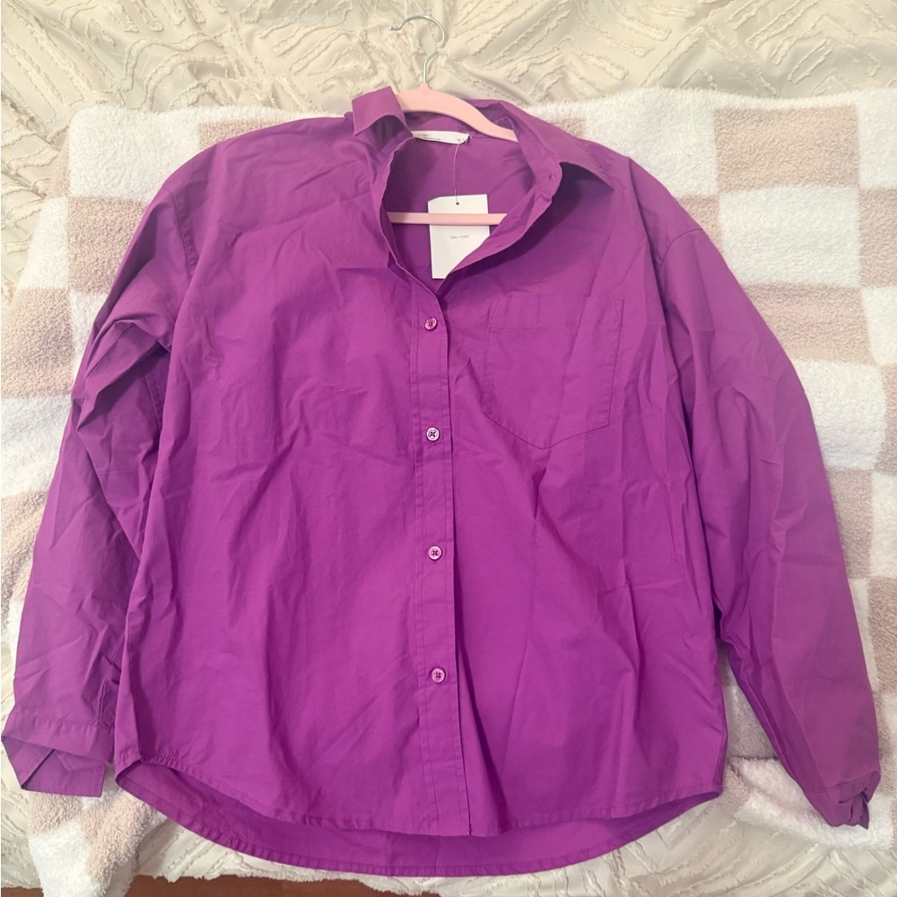 OAK + FORT Vibrant Purple Shirt